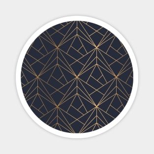 gold geometrical line design pattern Magnet